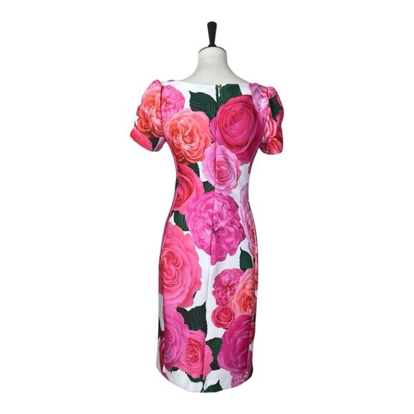 Karl Lagerfeld New Dress Sheath Short Sleeve Scuba Pink Floral Women’s Size 6 - Picture 6 of 14